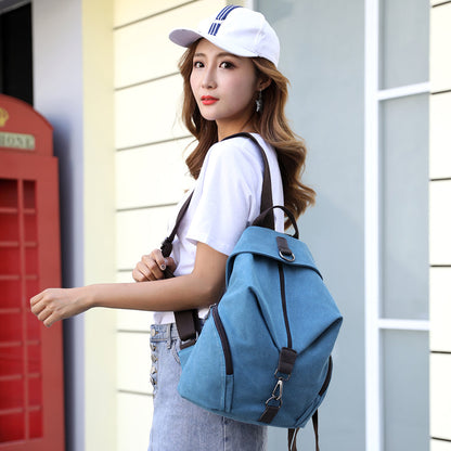 Realaiot Fashion Canvas Female Backpack Multifuction Casual Backpack For Teenager Girls New Summer Women Large Capacity Shoulder Bag