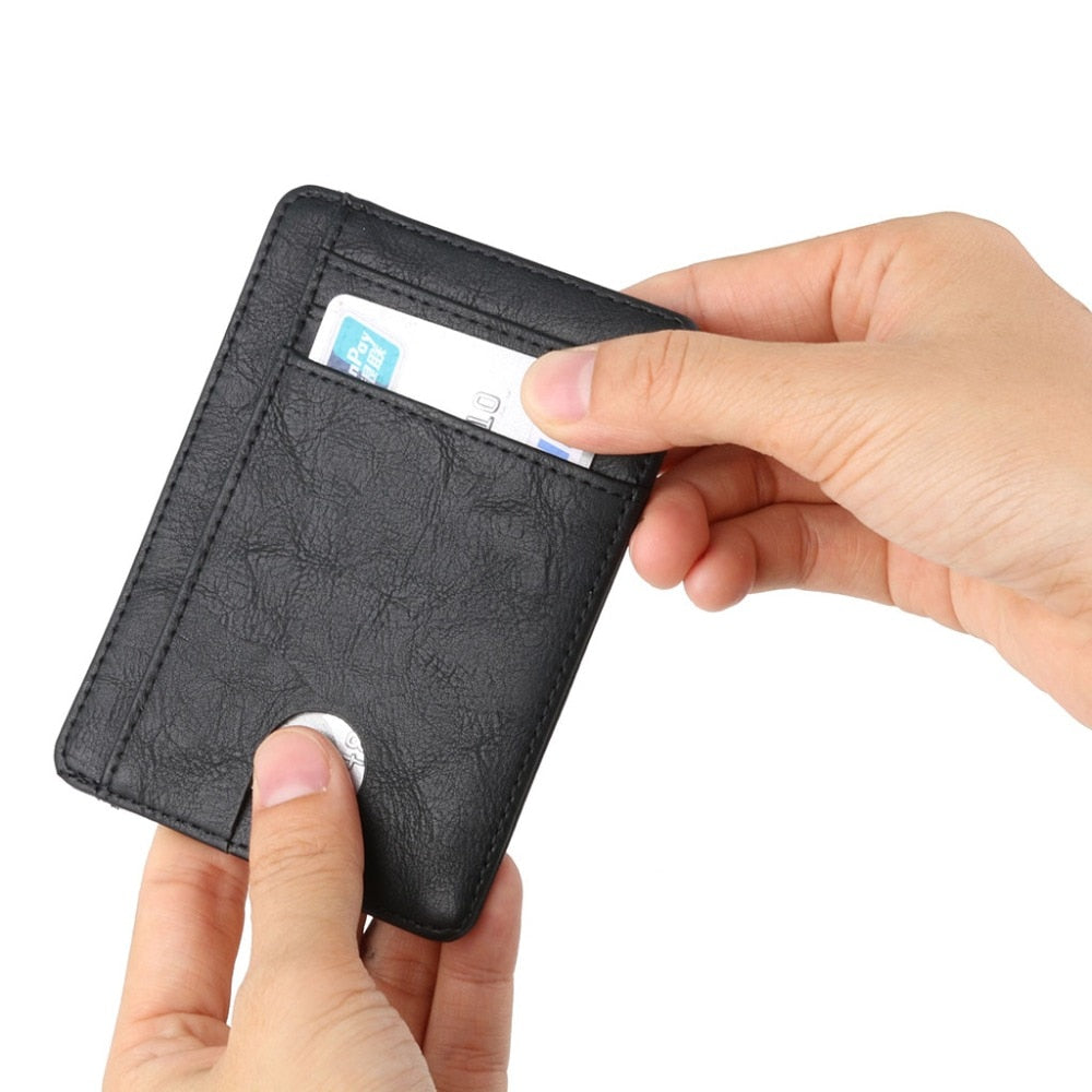 Realaiot Slim RFID Blocking Leather Wallet Credit ID Card Holder Purse Money Case for Men Women Fashion Bag 11.5x8x0.5cm