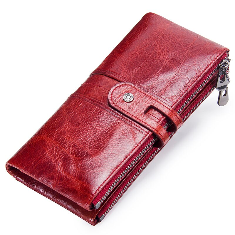 Cyflymder Long Wallet Women Genuine Leather Clutch Wallets Brand Design Hign Quality Fashion Card Holder Zipper Coin Purse With Phone Bags