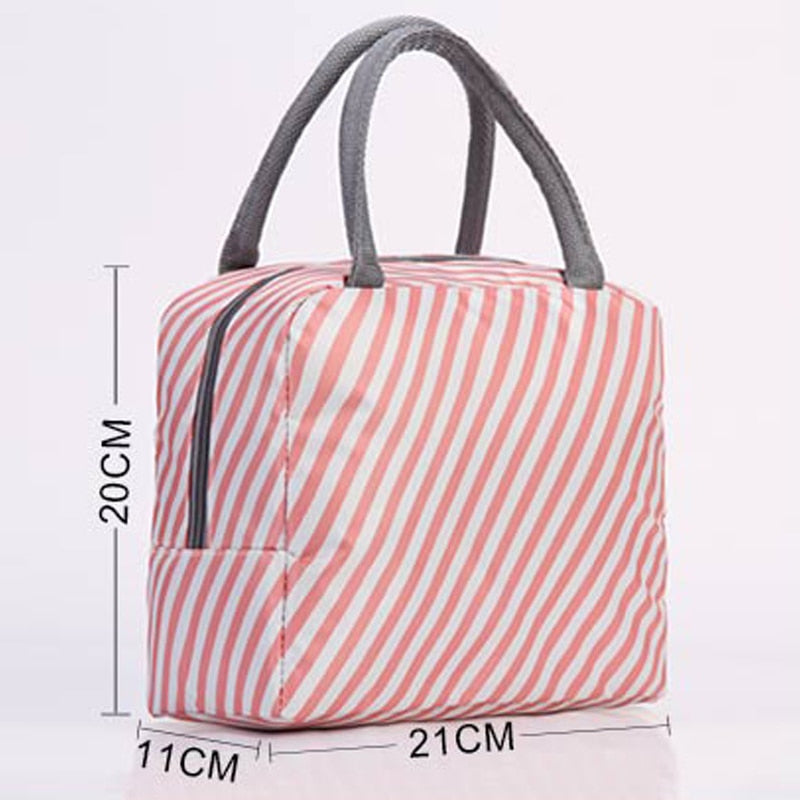 Realaiot Flamingo Insulated Oxford Aluminum Foil Portable Lunchbag Woman Men Travel Picnic Lunch Box With Pocket Thermal Lunch Bag