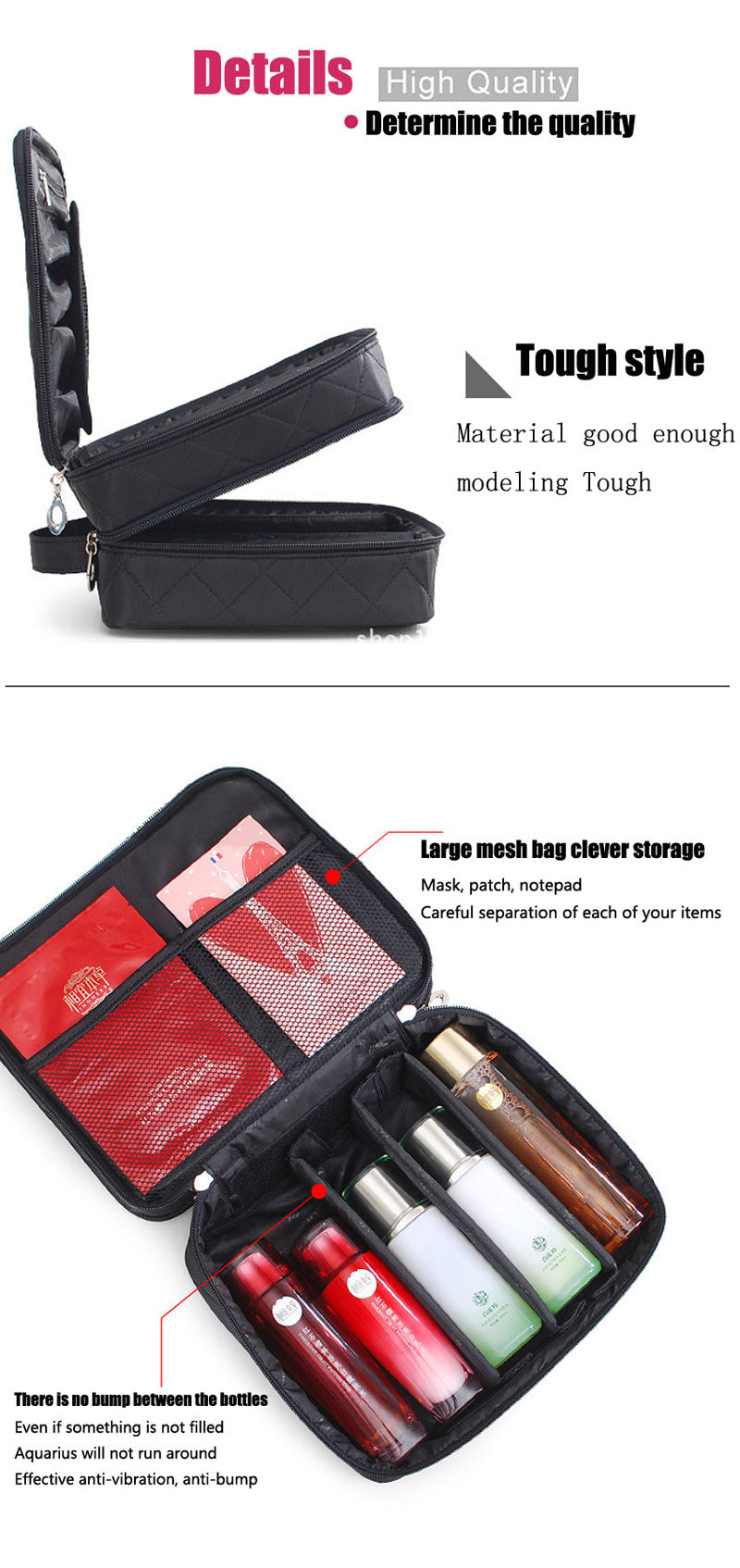 Cyflymder LLuxury Designer Women's Toiletry Cosmetic Bag Double Waterproof Beautician Make Up Bags Travel Essential Organizer Beauty Case