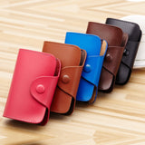 Realaiot Cow Split Leather Men & Women Credit Card Holder Solid Hasp Accordion Business Card Bag Unisex ID Card Wallet