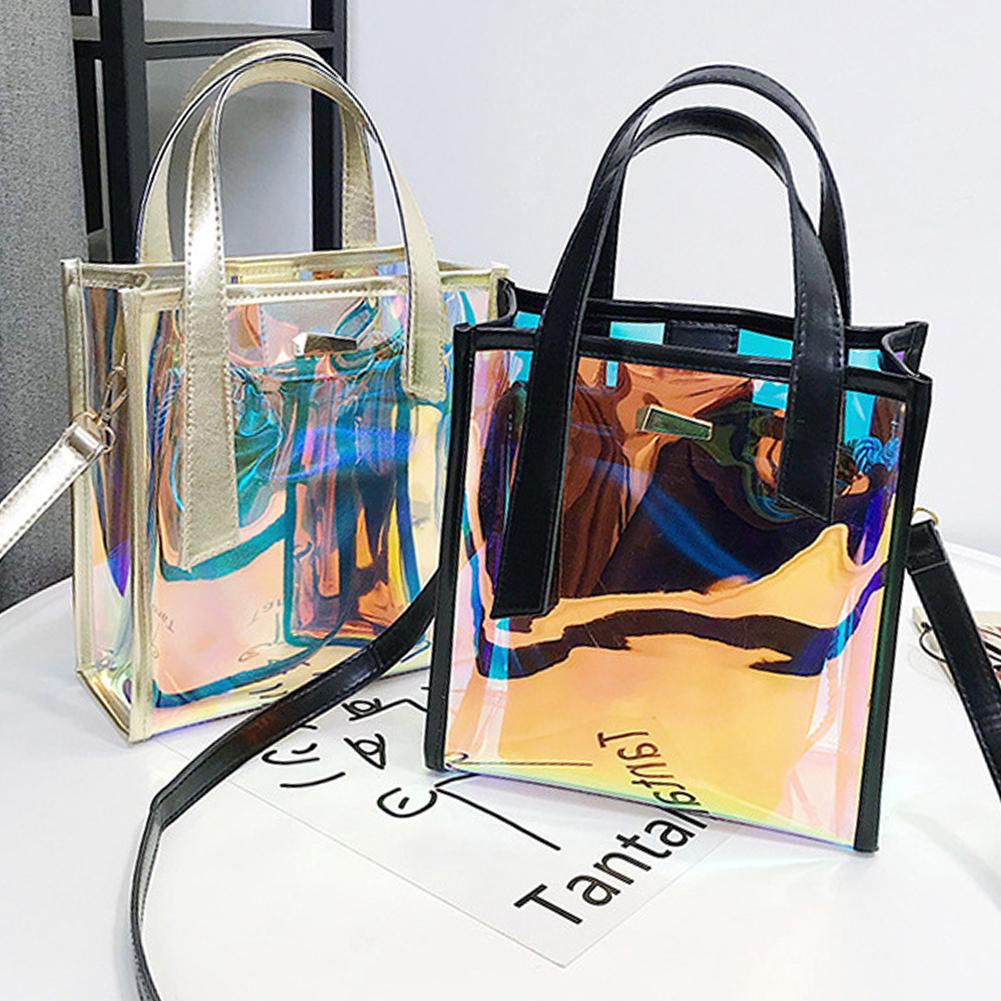 Cyflymder Luxury Band Women PVC Shoulder Bag Fashion Transparent Clear Handbag Messenger Bags Jelly Candy Color Crossbody Bag Tote Purse