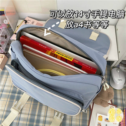 Realaiot Japanese College Style Vintage Schoolbag Female Cute Girl Student Messenger Bag Korean Ins Wind Wild JK Backpack