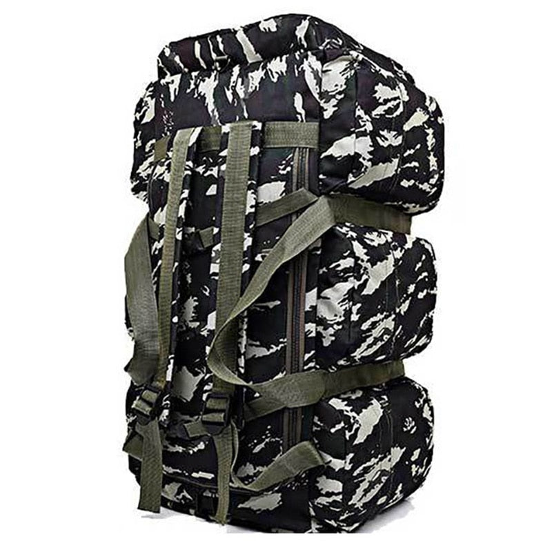 Realaiot 90L Large Capacity Men's Travel Bags Canvas Military Tactical Backpack Waterproof Hiking Climbing Camping Rucksack Bags XA216K