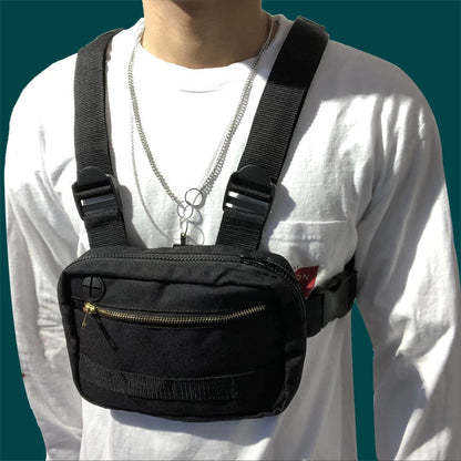 Realaiot Vest-Style Large Space Chest Bag Retro Square Chest Bag  Streetwear Shoulder Functional Backpack Tactics Funny Pack