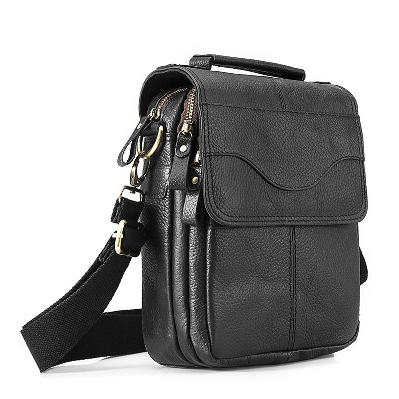 Cyflymder Quality Leather Male Casual Design Shoulder Messenger bag Cowhide Fashion Cross-body Bag 8" Tablet Tote Mochila Satchel