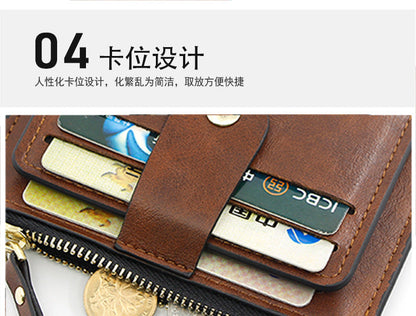 Realaiot Small Fashion Credit ID Card Holder Slim Leather Wallet with Coin Pocket Man Money Bag Case for Men Mini Women Business Purse