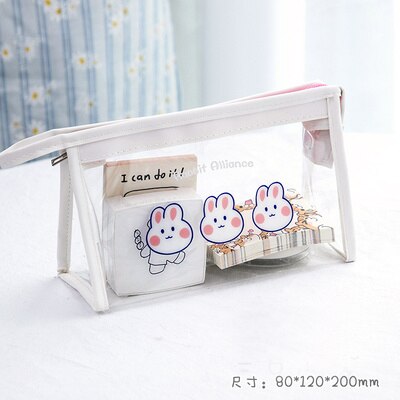 Realaiot Cute Bear Animal Transparent Pencil Case For Office Large Capacity Pencil Bag Material Escolar Kawaii Stationery School Supplies