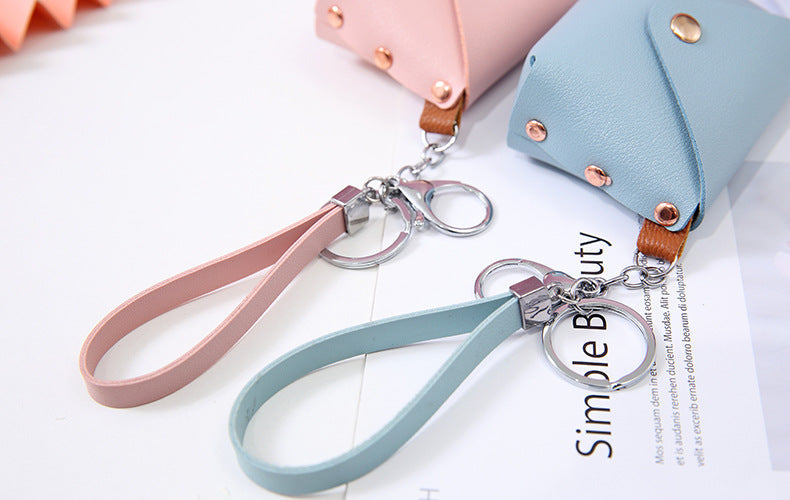 Cyflymder New Fashion Ladies PU Leather Mini Wallet Card Key Holder Coin Purse Solid Color Clutch Bag Kids Purses Small Handbag Bag