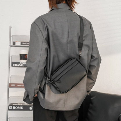 Cyflymder Luxury Brand Design Men Crossbody Bag Casual Solid Messenger Bag Mens Small Shoulder Crossbody Flap Bags Man Phone Handbag Male