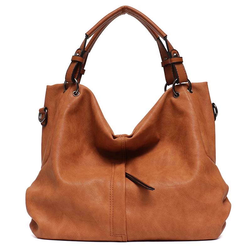 Realaiot Brand Large Women's Leather Handbags High Quality Female Pu Hobos Shoulder Bags Solid Pocket Ladies Tote Messenger Bags Gifts for Women