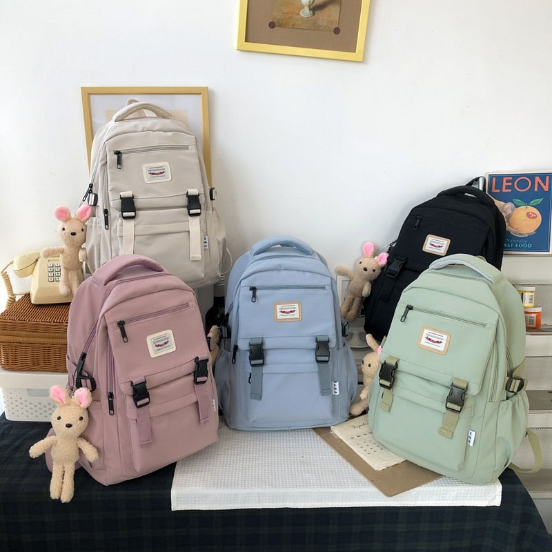 Cyflymder New Waterproof Nylon Women Backpack Korean Japanese Fashion Female Students Schoolbag Multilayer Simple Sense Travel bag