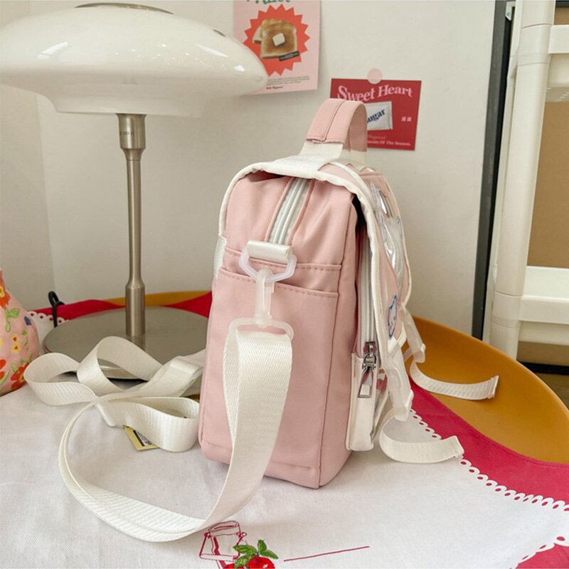 Realaiot Kawaii Backpack Women Luxury Designer Shopper Bag New High Quality Fashion Japanese Style Transparent Bear Schoolbag