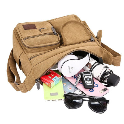 Cyflymder New Fashion  Canvas Men Shoulder bag Messenger bag Men Crossbody Bag Vintage male Leisure Sling bag Casual Boy