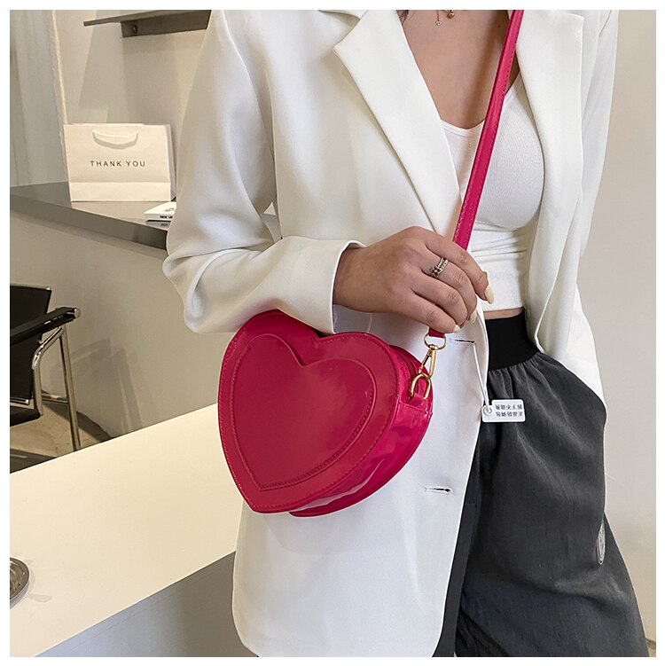 Cyflymder PU Leather Women Heart-shaped Crossbody Bag Luxury Designer Small Shoulder Bags for Ladies Female Evening Clutch Purse Handbags