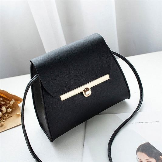 Realaiot Simple Flap Shoulder PU Leather Bags for Women Girls Pure Color Mini Messenger Chest Bag Crossbody Handbags Bolsa Feminina