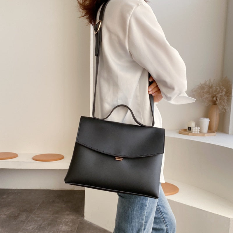 Realaiot Vintage Fashion Female Tote Bag New High Quality PU Leather Women's Designer Handbag High capacity Shoulder Messenger Bag