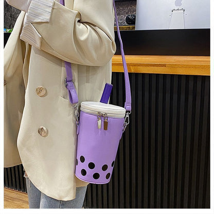 Cyflymder Personalized Bag For Women New Fashion Milk Tea Cup Shaped Bags Small Bucket Bag Shoulder Bag Lady Crossbody Bags Womens