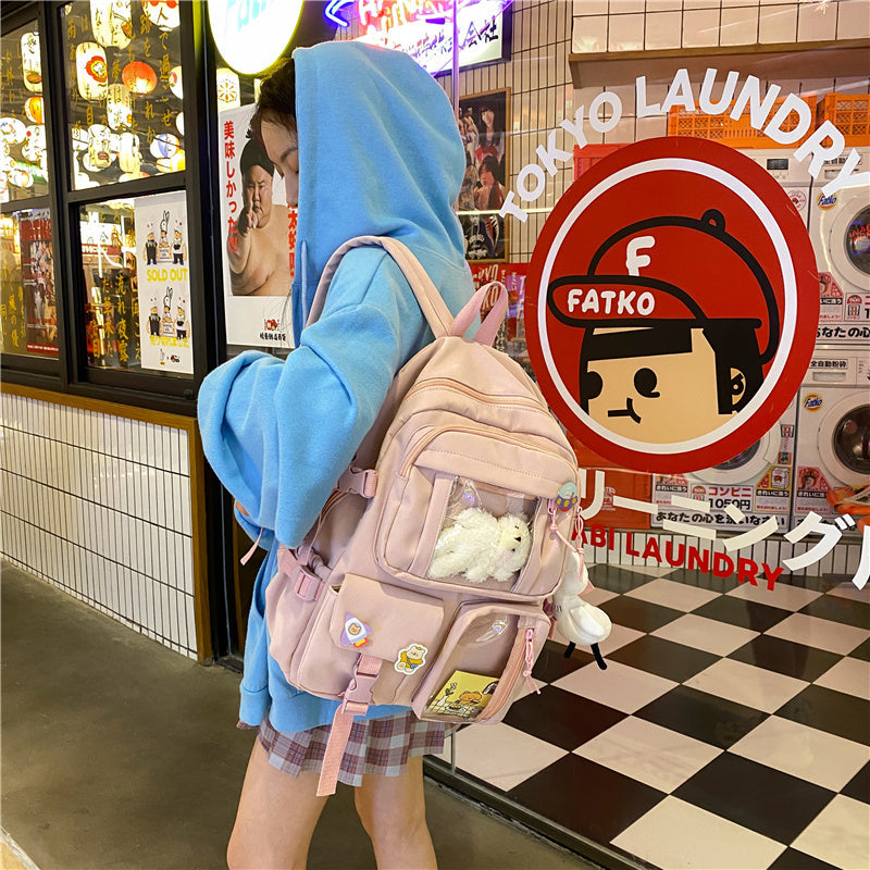 Realaiot Cute Women Large Capacity Backpack Waterproof Nylon Female Schoolbag College Lady Laptop Backpacks Kawaii Girl Travel Book Bags