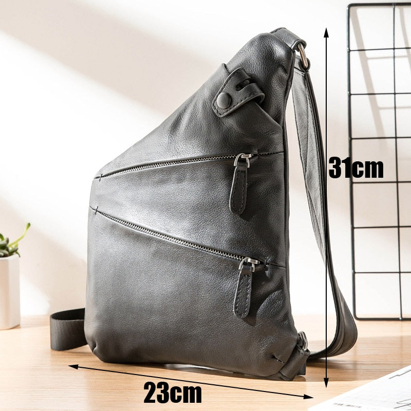 Cyflymder Leather shoulder bag, men's slant bag, men's fashion bag, trend chest bag, casual men's bag