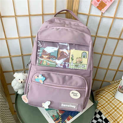 Realaiot Cute Girls ITA Backpack Women Large Capacity Ins Schoolbags for Teens Female Korean Harajuku School Student Bookbag Ladies