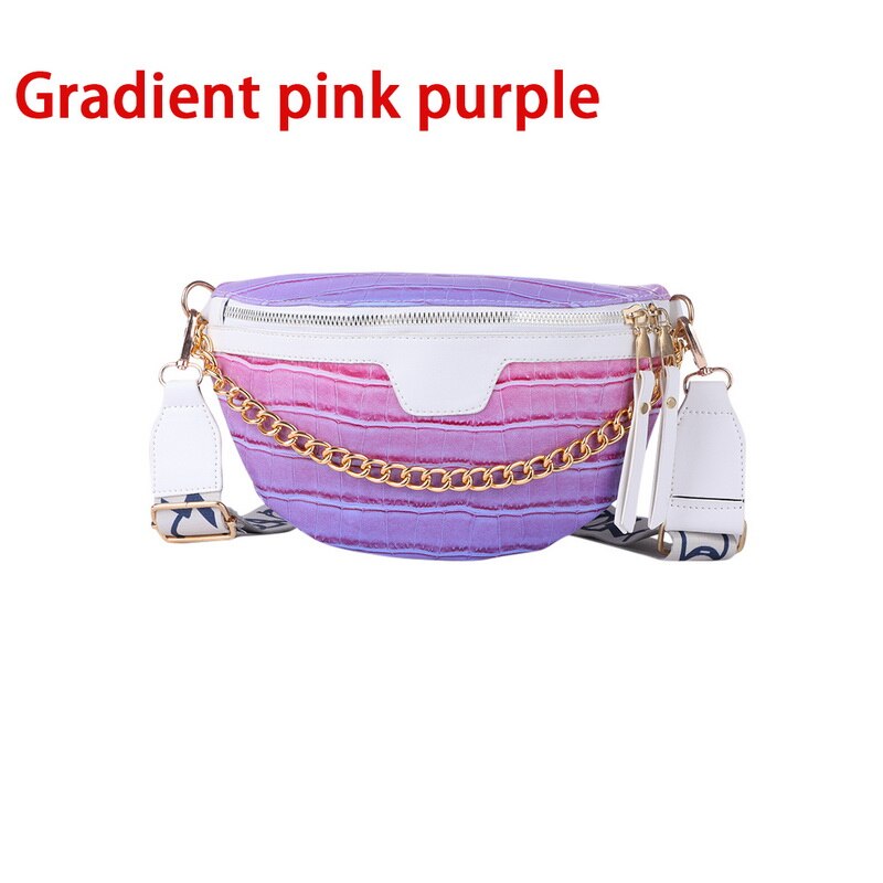 Cyflymder Retro Waist Bag PU Leather Fanny Pack Shoulder Bag Ladies Alligator Pattern Waist Pack Women Belt Bag Multifunctional Chest Bag