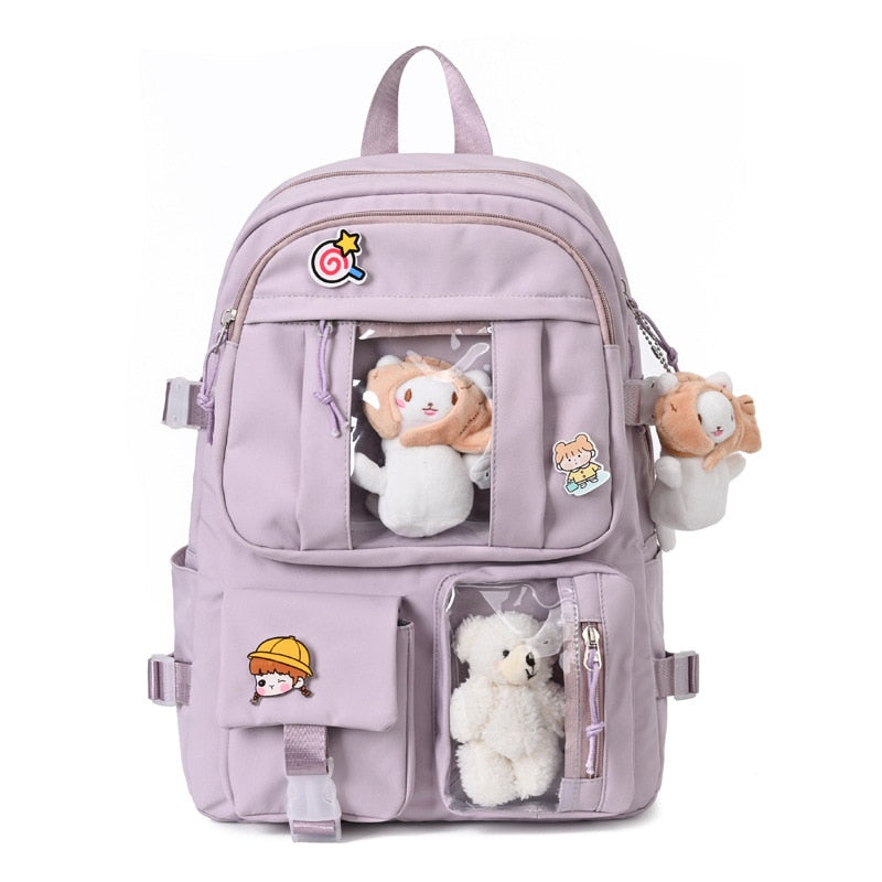 Cyflymder New Fashion Cute Women Backpack White Waterproof Nylon Female Schoolbag College Lady Laptop Backpacks Kawaii Book Bags for Girl