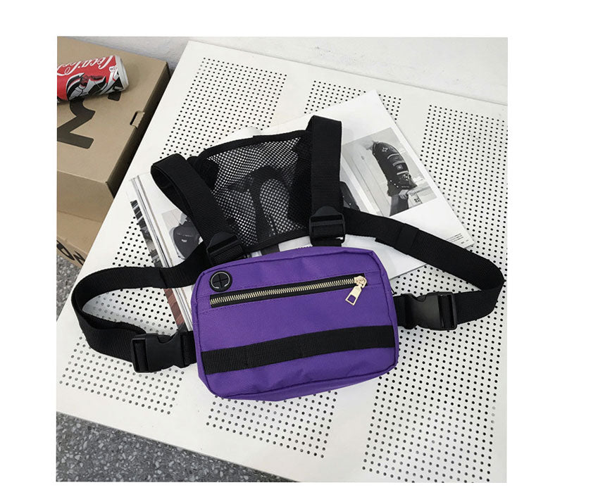 Realaiot Vest-Style Large Space Chest Bag Retro Square Chest Bag  Streetwear Shoulder Functional Backpack Tactics Funny Pack