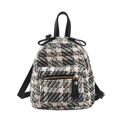 Realaiot Women Small Backpack Shoulder Bag Plaid Backpacks Female Girls Fashion Travel Daypacks for Teenager School Bag Mochila Feminina