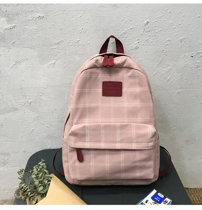 Realaiot Fashion Girl College School Bag Casual New Simple Women Backpack Striped Book Packbags for Teenage Travel Shoulder Bag Rucksack