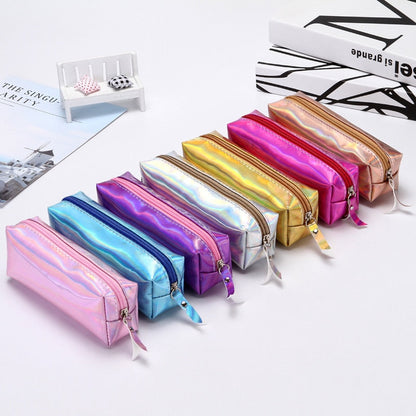 Realaiot 1 Pcs Kawaii Pencil Case Laser girl's heart is simple School Pencil Box Pencilcase Pencil Bag School Supplies Stationery