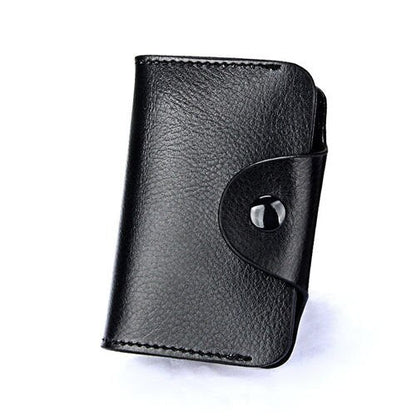 Realaiot 1 Pc Men Card Holder Genuine Leather Business Card Holder Wallet Women Credit Card Case Unisex  Zipper Coin Purse