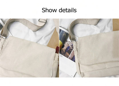 Realaiot Large Capacity Ladies Student Shoulder Bag Quality Canvas Women Student School Bags Solid Color Designer Youth Messenger Bags