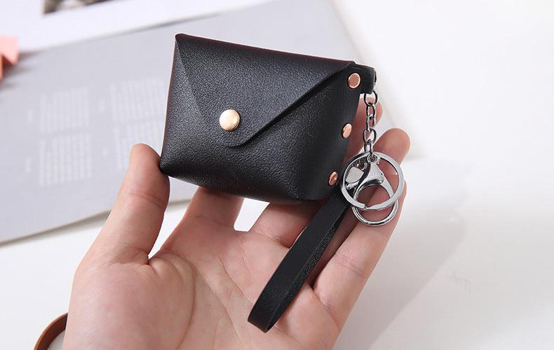 Cyflymder New Fashion Ladies PU Leather Mini Wallet Card Key Holder Coin Purse Solid Color Clutch Bag Kids Purses Small Handbag Bag