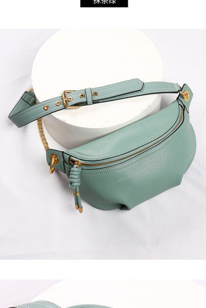 Realaiot Ins Korea Hot Fashion Style Woman Bags Genuine Leather Fanny Packs For Sport Outdoor Travel Bag For Ladies Girls Waist Bag