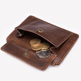 Realaiot Genuine Leather Wallet For Men Male Vintage Short Small Slim Men's Purse ID Credit Card Holder With Coin Pocket Money Bag