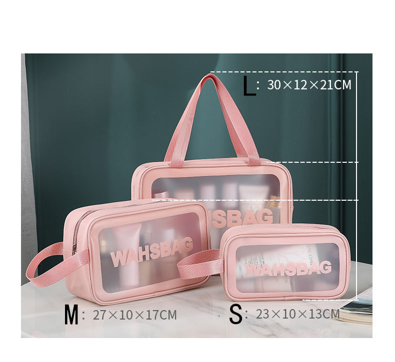 Cyflymder New Soft PU Women Travel Storage Bag Waterproof Toiletries Organize Cosmetic Bag Portable Storage PVC Make Up Bag Wash Bag