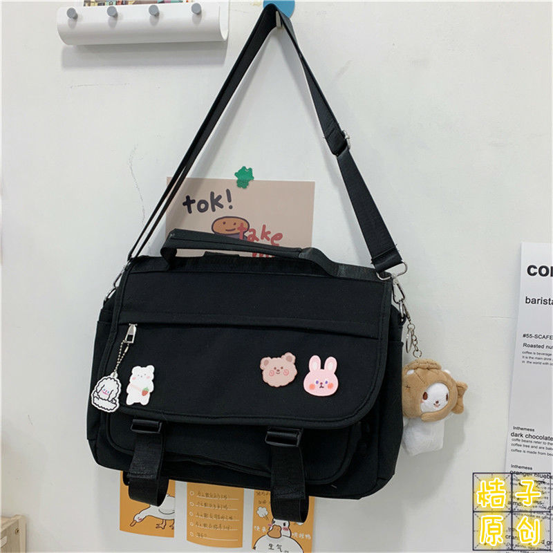 Realaiot Japanese College Style Vintage Schoolbag Female Cute Girl Student Messenger Bag Korean Ins Wind Wild JK Backpack