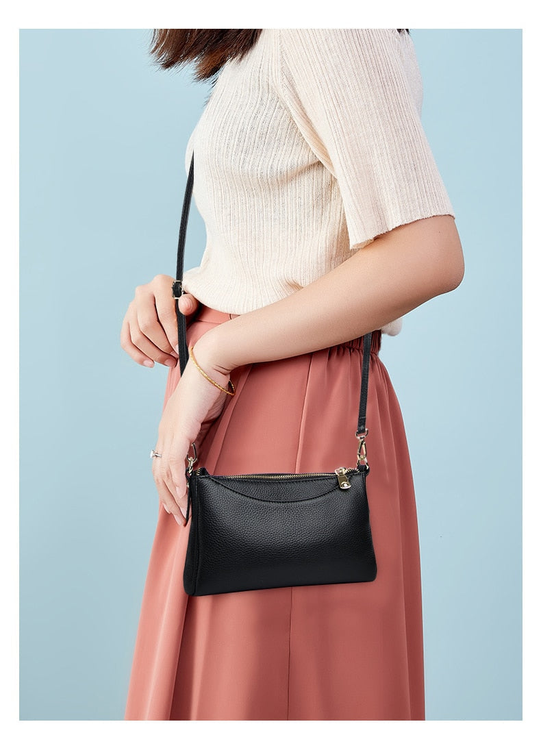 Realaiot Genuine Leather MINI Clutch bag Fashion Small Crossbody Bags For Women Luxury Handbag Ladies Shoulder Bag Clutch Purse