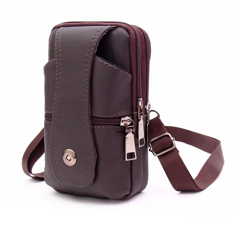 Cyflymder Men Pu Leather Fanny Waist Bag Classic Texture Creative Delicate Design Chic Business Solid Mobile Phone Belt Bum Pouch