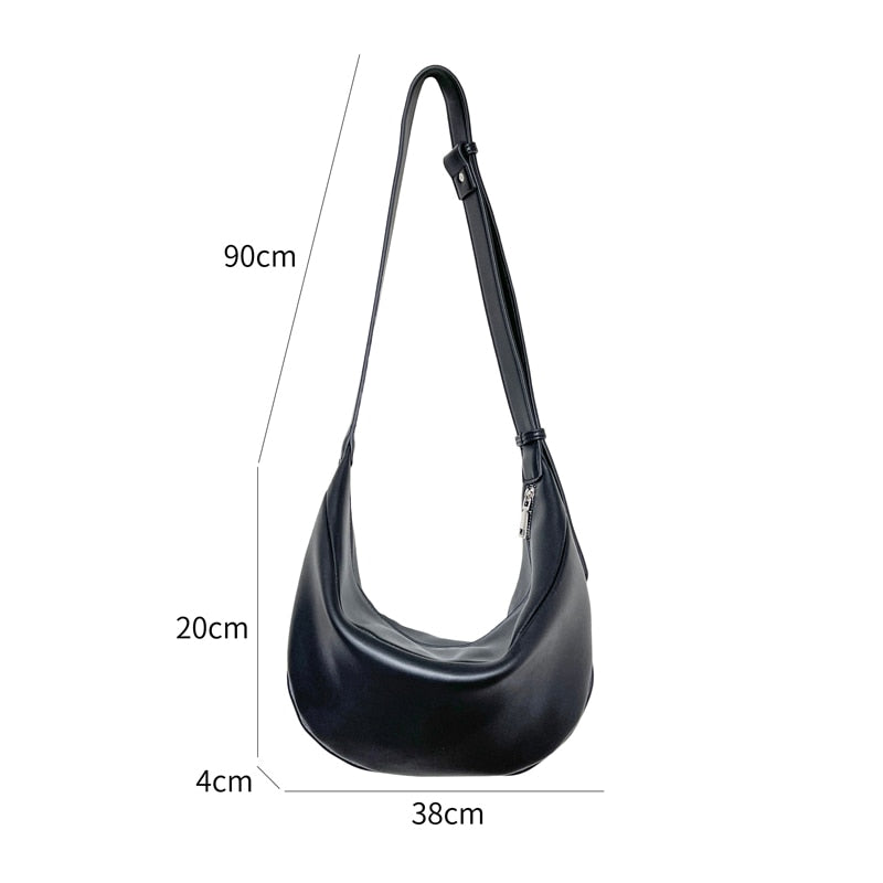 Realaiot Zipper Women's Bag Korean Designer Middle Hobos Women Handbags High Quality PU Leather Ladies Shoulder Crossbody Bag Whole Sale