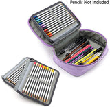 Realaiot 36/72 Holes Creative Canvas School Pencil Case Multifunction Stationery Storage Bag Large Pen Bag Art Marker Pens Case Pouch