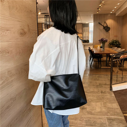 Realaiot Fashion Women Messenger Bag Large Capacity Ladies Daily Casual Tote Soft PU Leather Female Big Shoulder Bags Purse Handbags