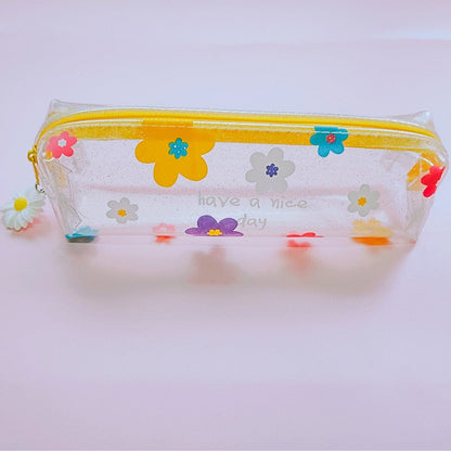 Realaiot 1 Pcs Kawaii Pencil Case Flower School Pencil Box Pencilcase Pencil Bag School Supplies Stationery