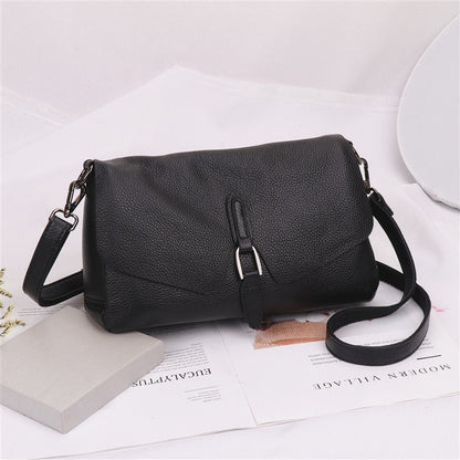 Cyflymder Pure Leather Handbag New Leather Shoulder Messenger Bag Female Fashion Wild Texture First Layer Leather Portable Bag