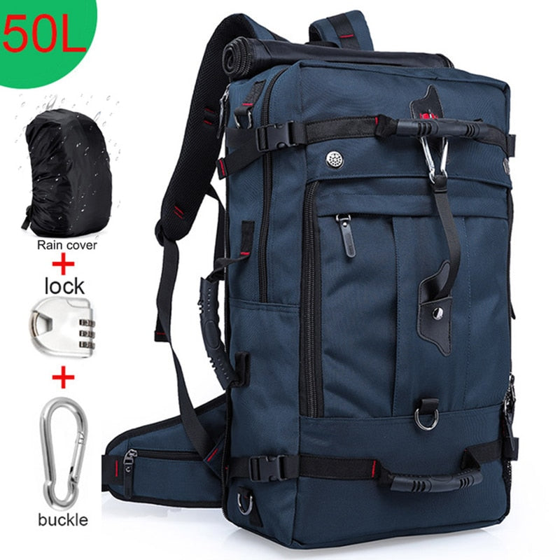 Realaiot 50L Waterproof Travel Backpack Men Women Multifunction 17.3 Laptop Backpacks Male outdoor Luggage Bag mochilas Best quality