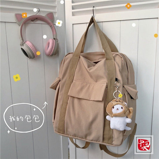 Realaiot ins Japanese Harajuku girl backpack, Mori literature and art small fresh schoolbag female simple and versatile backpack