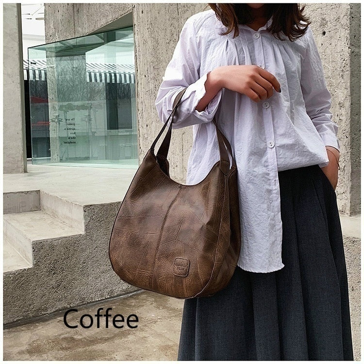 Cyflymder Shoulder Bag for Women Large Capacity Ladies Hand Bags Vintage PU Leather Women Bag Designer