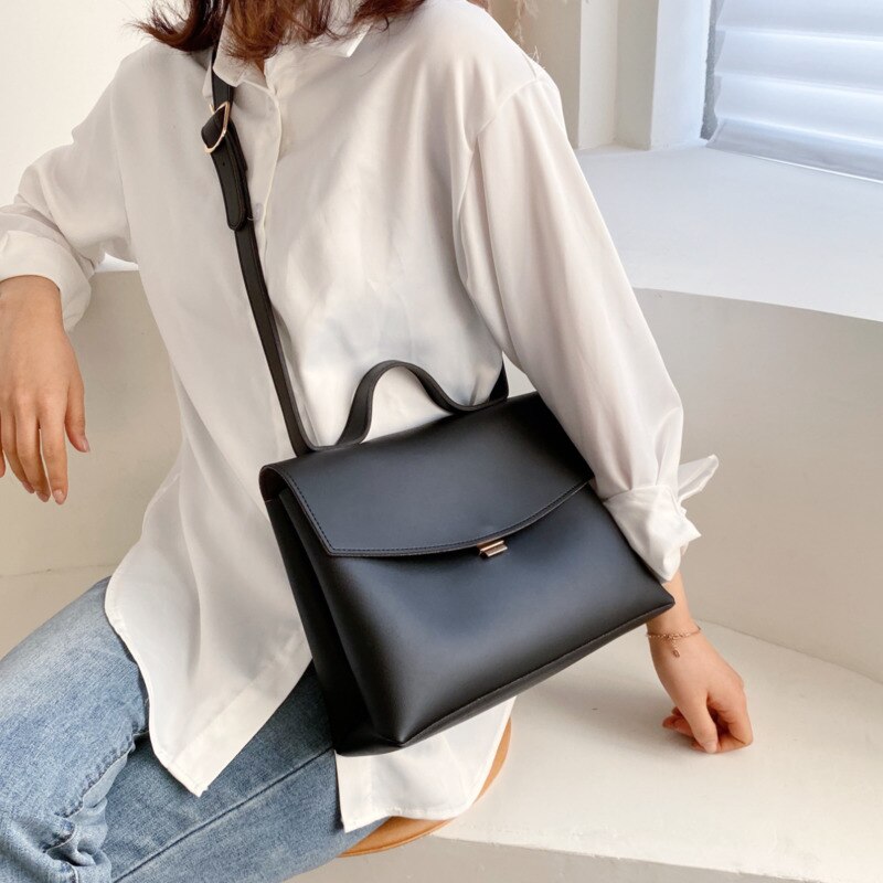 Realaiot Vintage Fashion Female Tote Bag New High Quality PU Leather Women's Designer Handbag High capacity Shoulder Messenger Bag